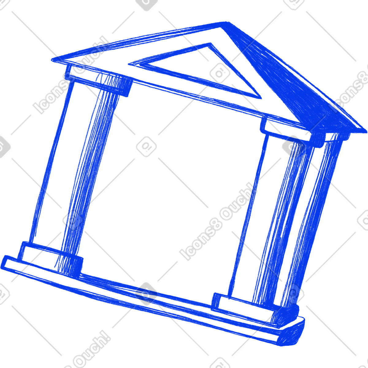 Blue bank building illustration government clipart PNG image free vector collection