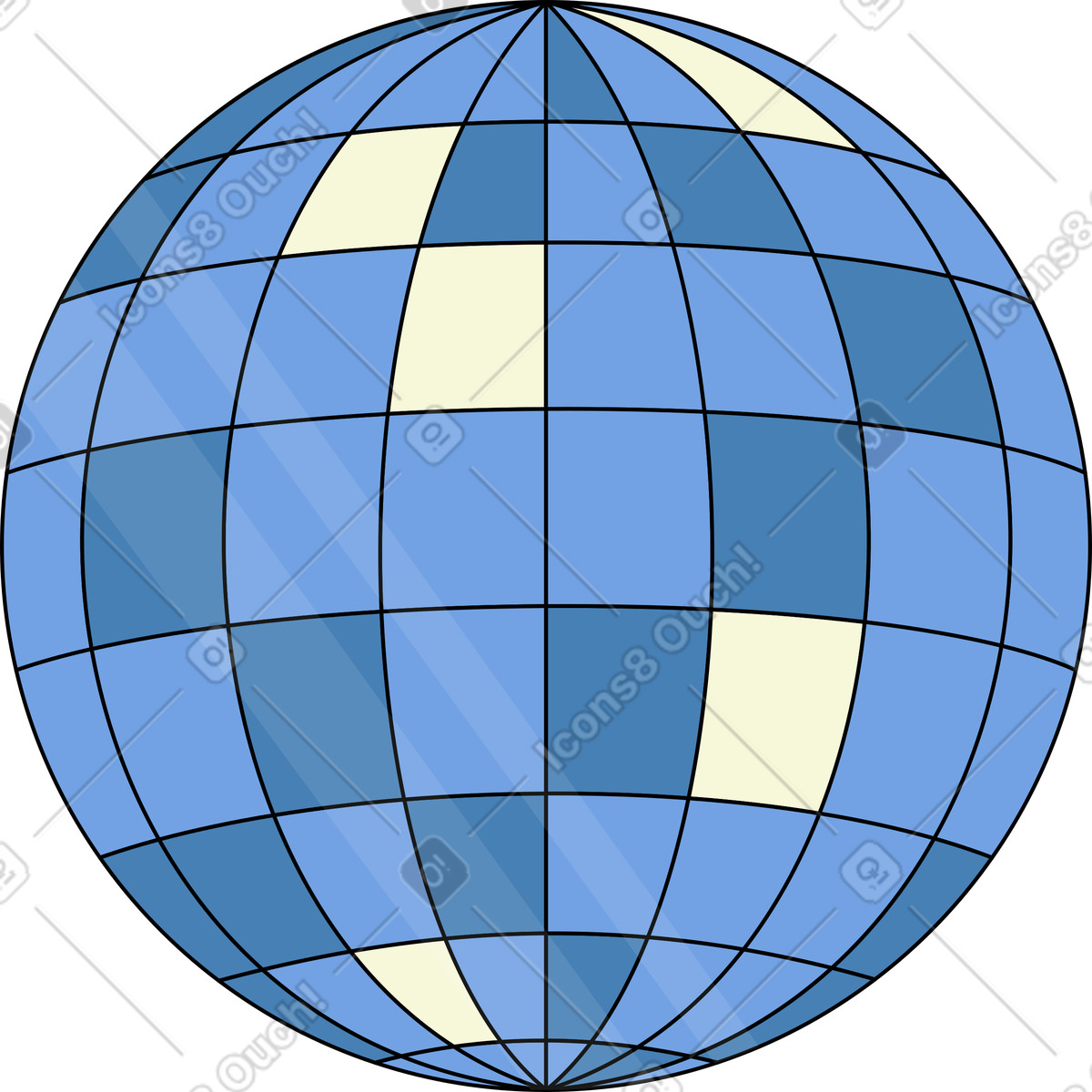 Ilustración Bola de disco en estilo Retro a descargar en PNG y SVG