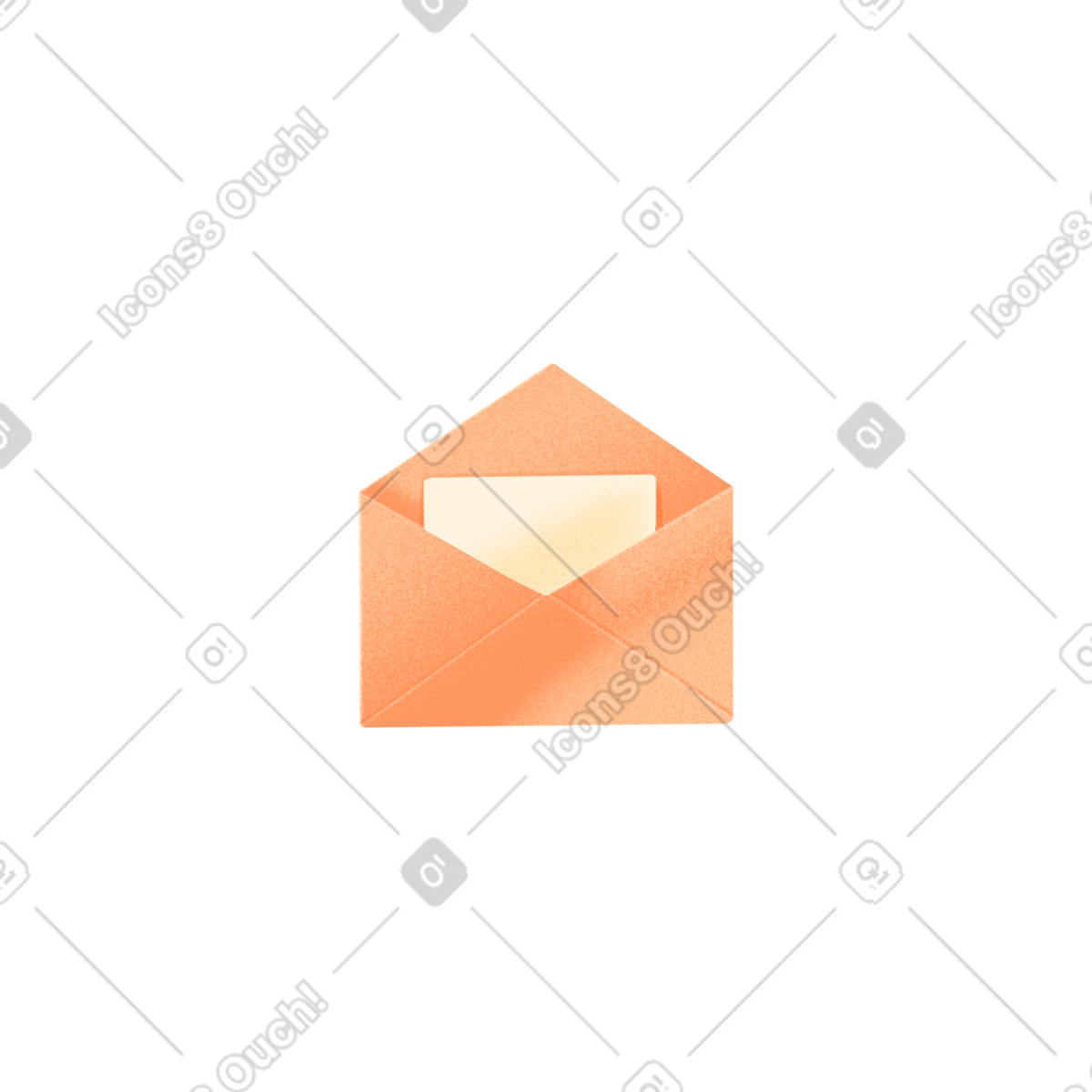 Smart 스타일의 Orange open letter 일러스트레이션 PNG, SVG 다운로드