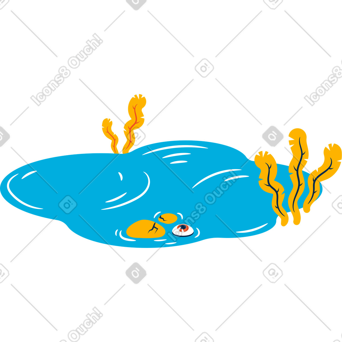 Pond illustration in Flame style download in PNG, SVG