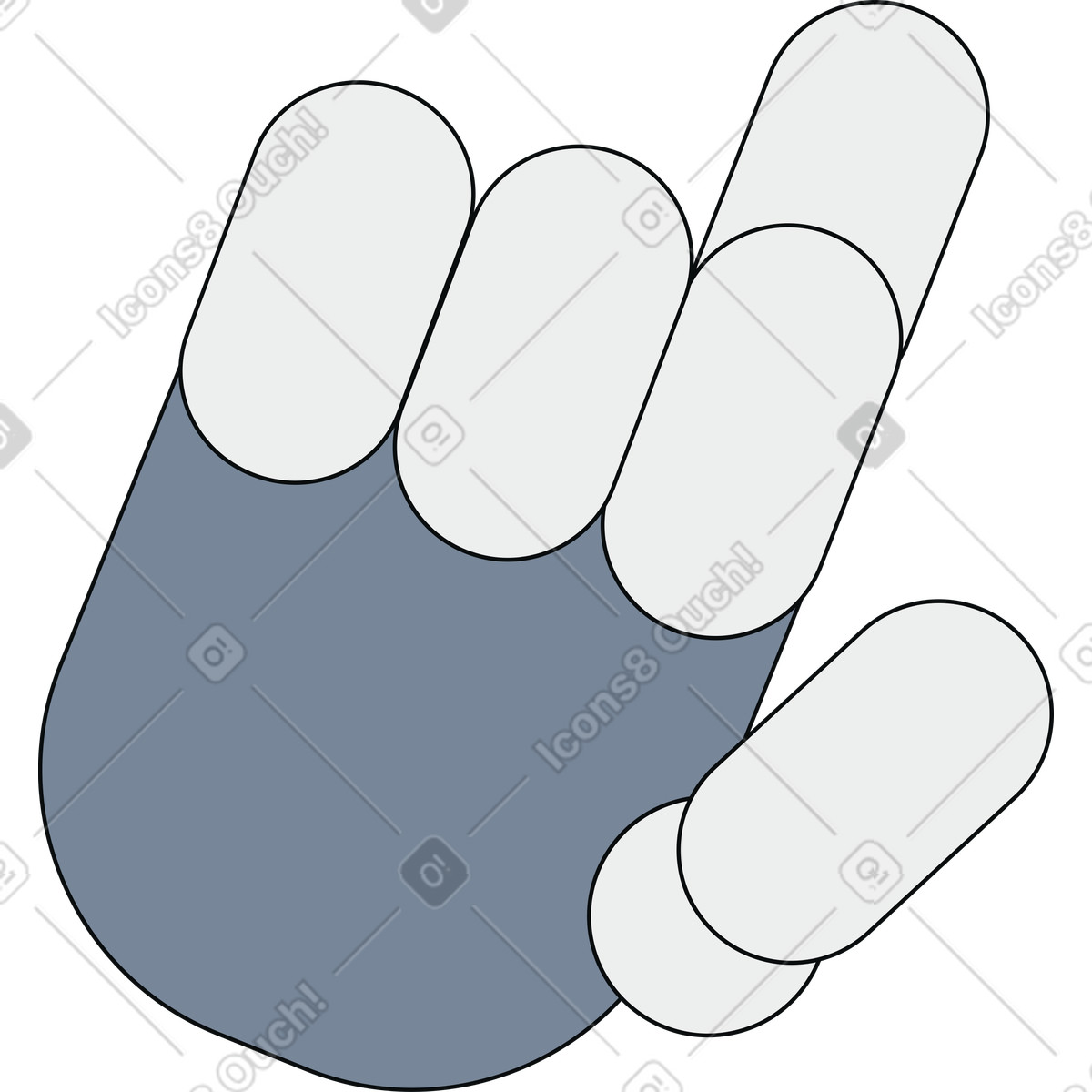 Robot hand illustration in Teko style download in PNG, SVG