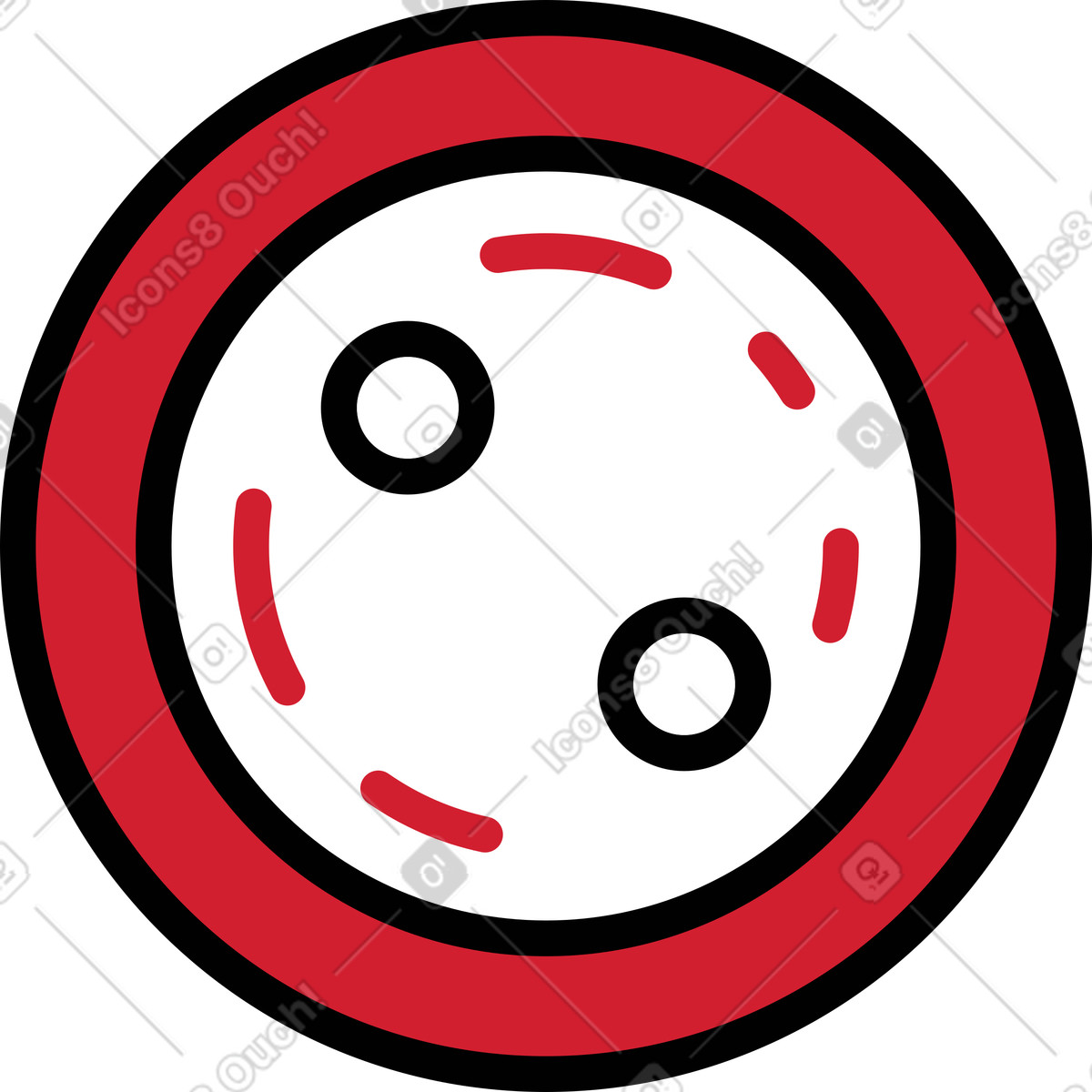 Ilustración Botón rojo y blanco en estilo Ruby a descargar en PNG SVG