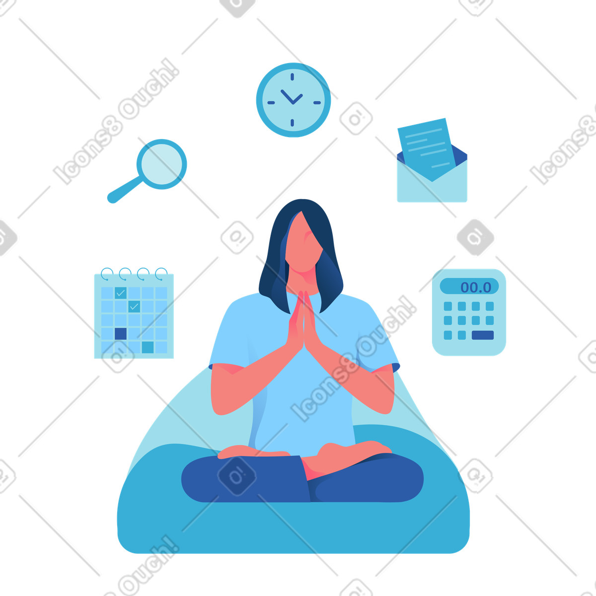 Work-life balance e benessere dei dipendenti illustrazione in stile Daily scarica in PNG, SVG