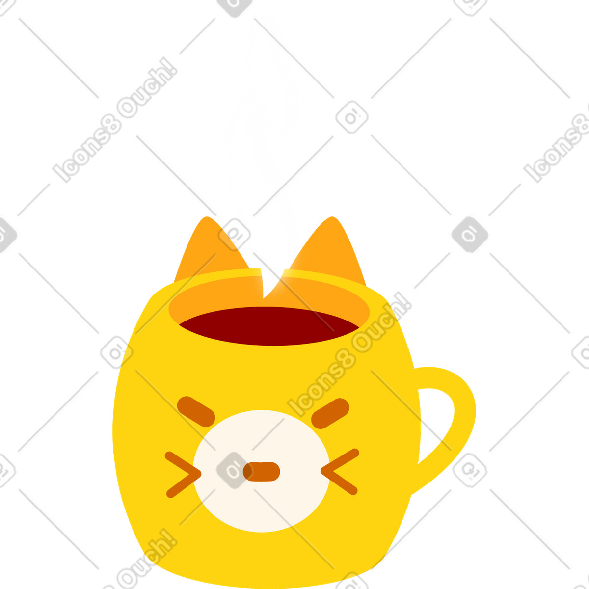 Mug of tea illustration in Everyday style download in PNG, SVG