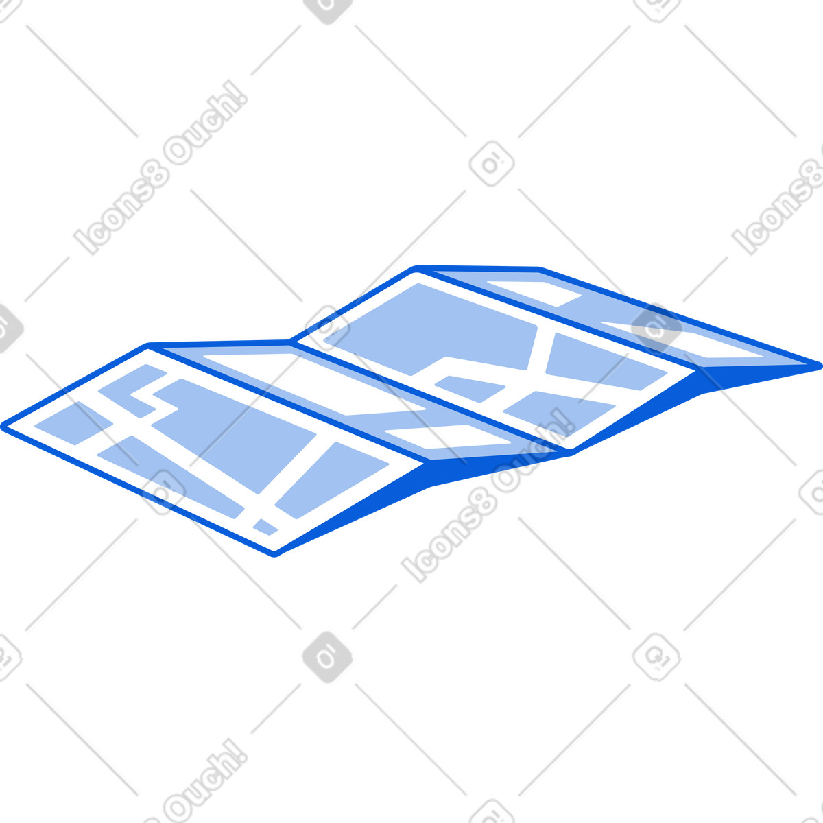 Ilustração de Mapa em no estilo Handy Line para baixar em PNG, SVG