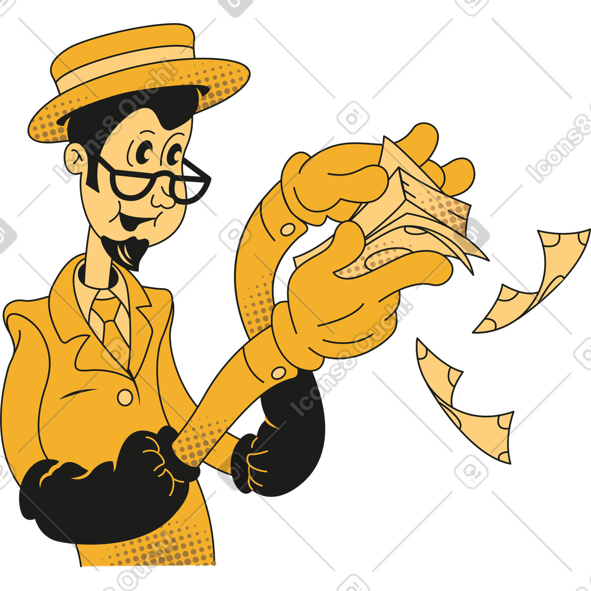 Mann-Illustration im Rubber-Stil als Download in PNG, SVG