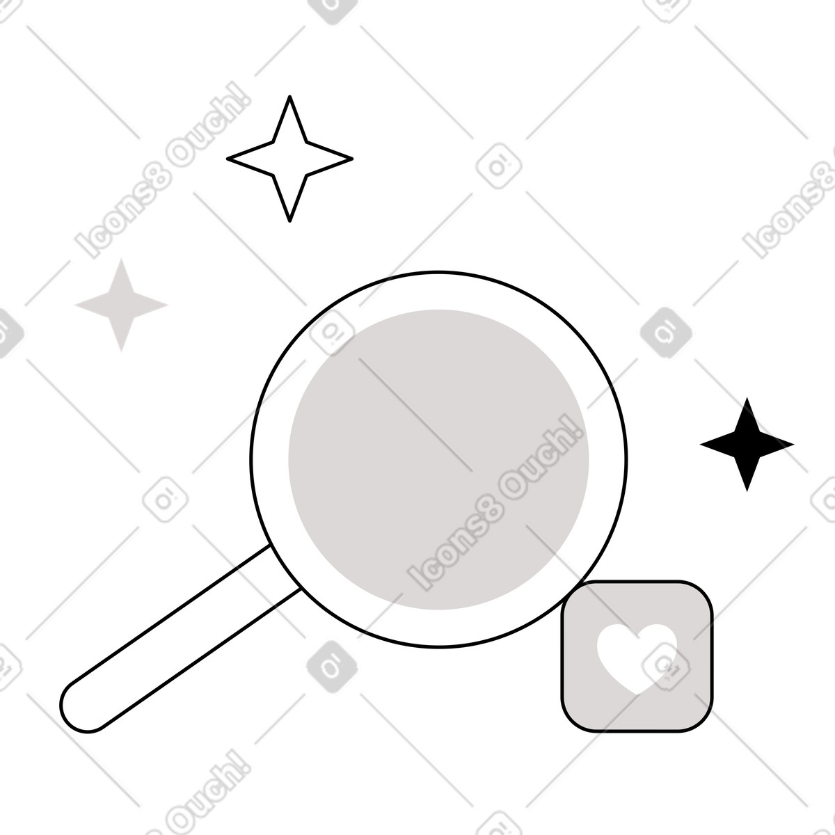 Illustration Recherche de favoris dans le style Shade à télécharger aux formats PNG, SVG