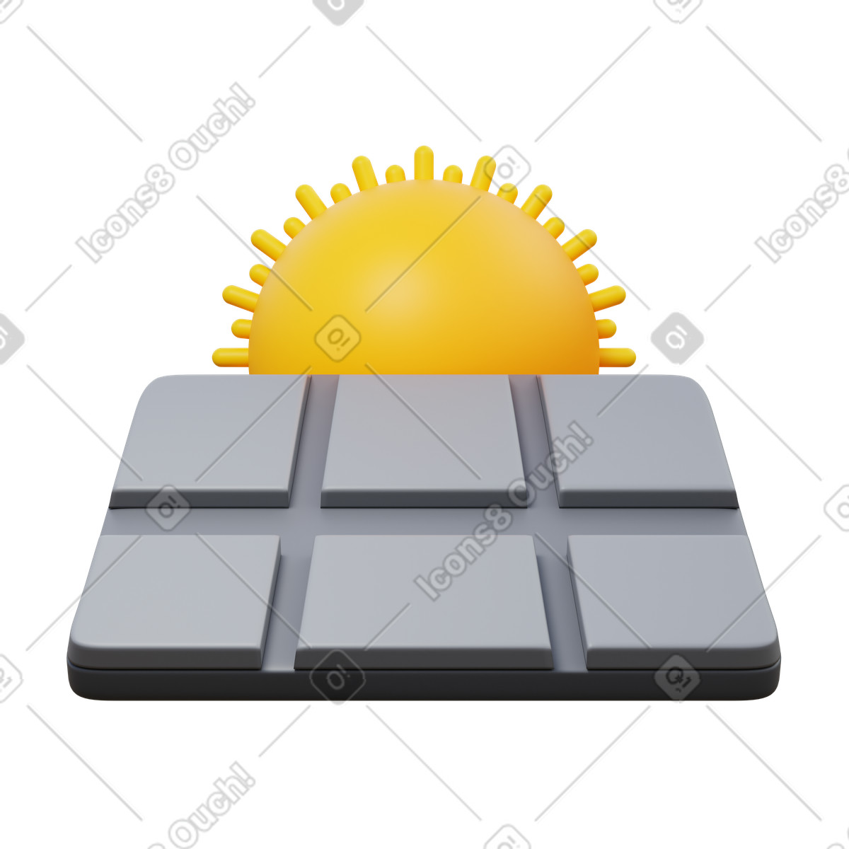 Solar panel illustrazione in stile 3D Fluency scarica in PNG, SVG