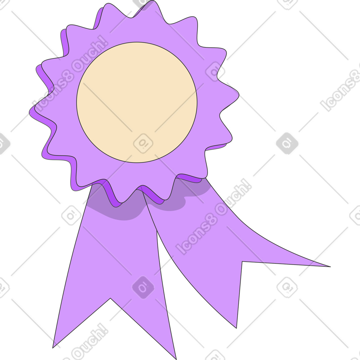Kit スタイルの Reward with a ribbon のイラストをPNG、SVG形式でダウンロード