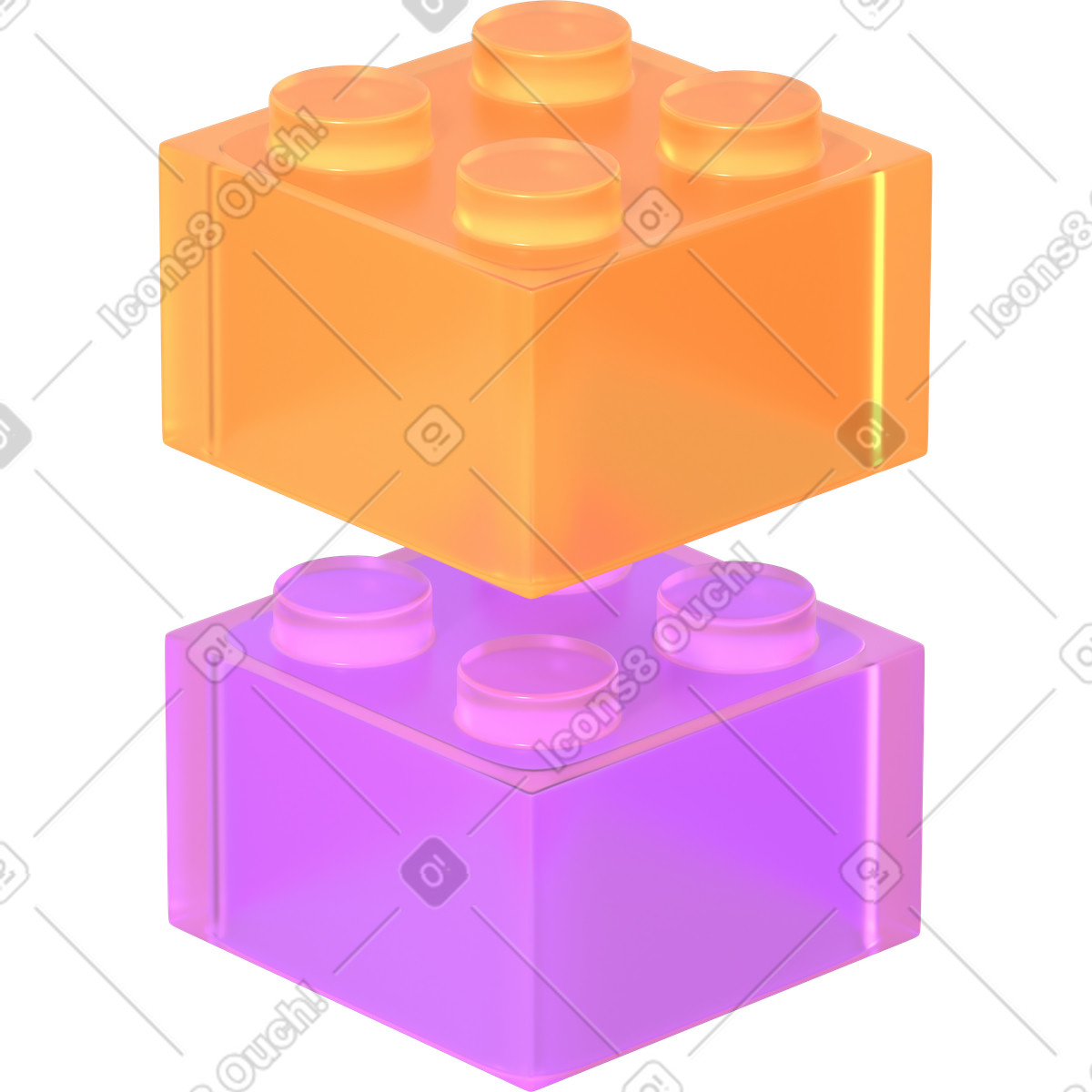Ilustração animada de Carregador de dois blocos de lego em GIF, Lottie (JSON), AE