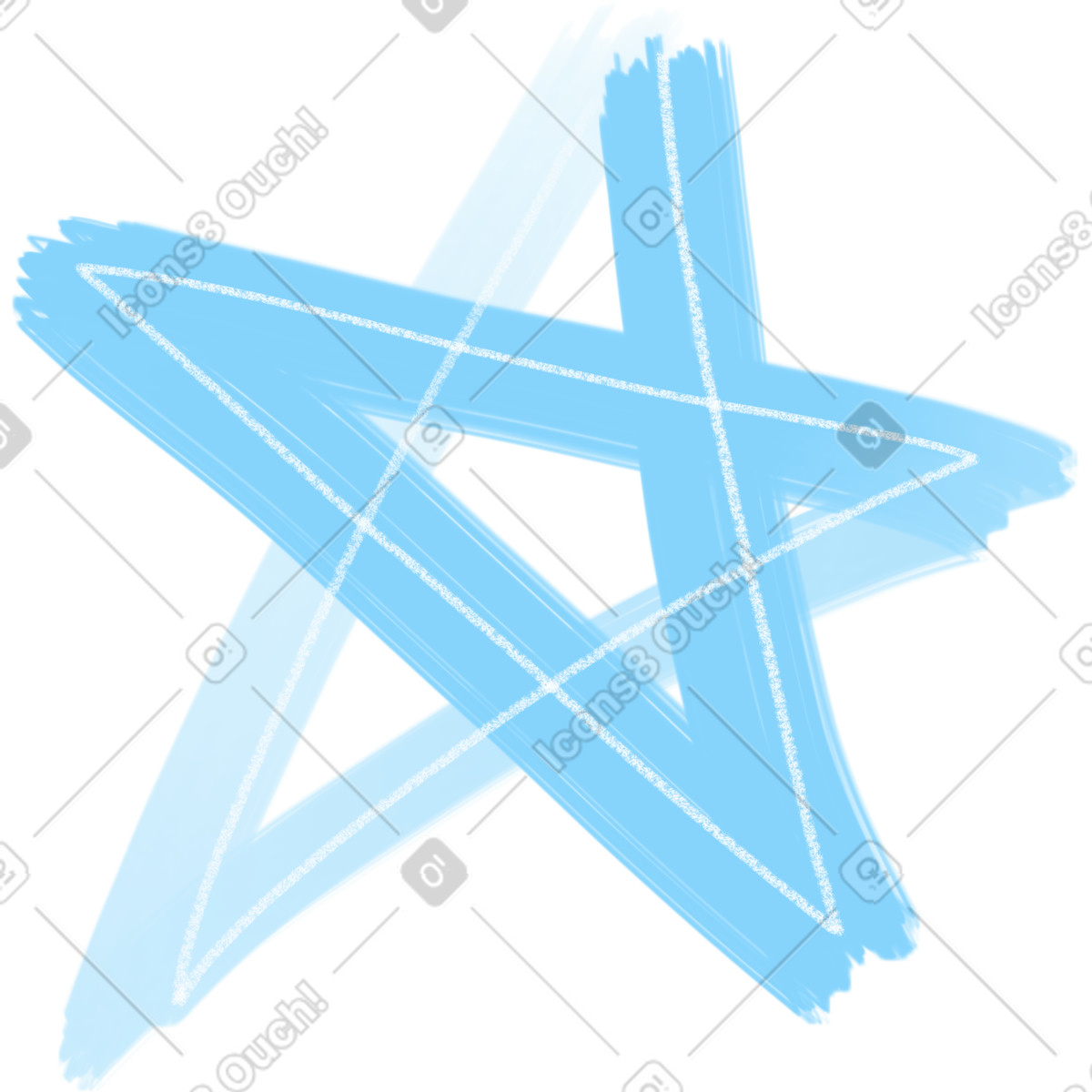 Star blue illustration in Doodle style download in PNG, SVG