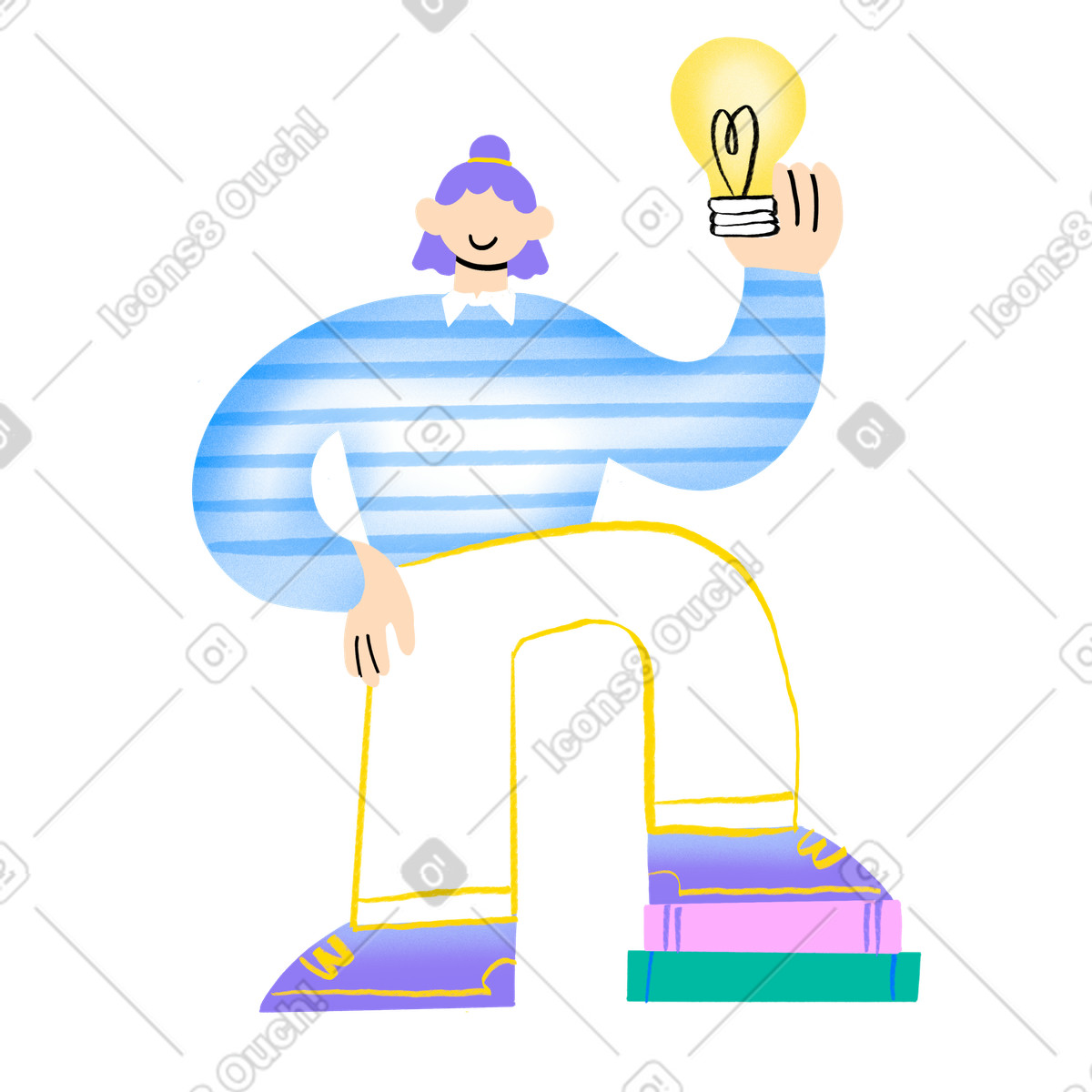 Der junge mensch hatte eine idee-Illustration im Bonny-Stil als Download in PNG, SVG