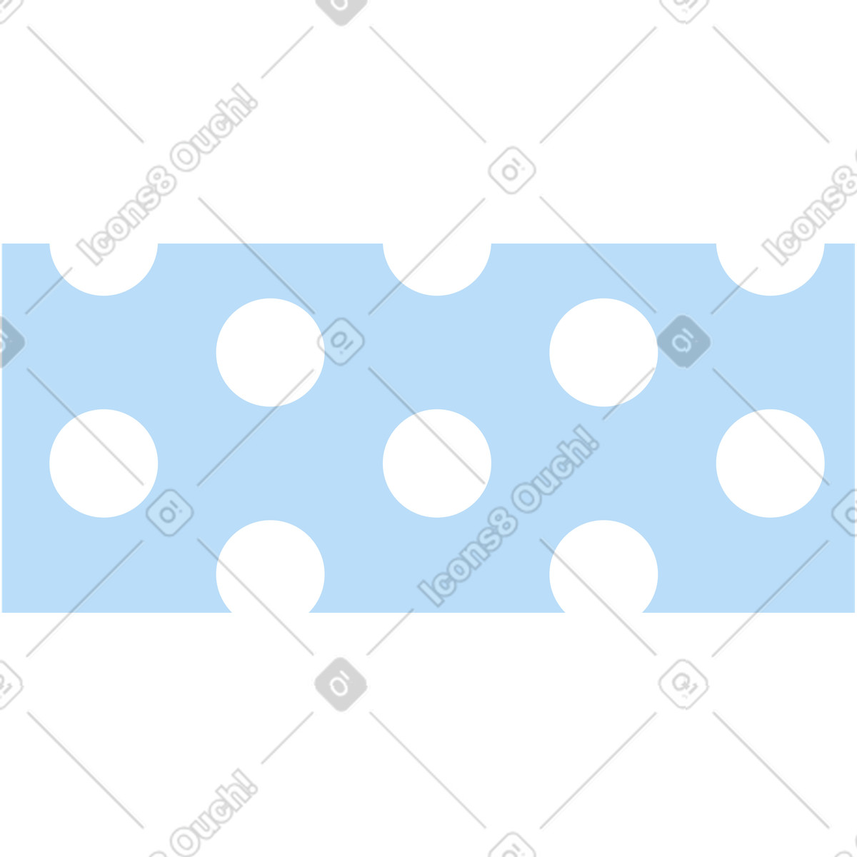 Blue gift with white polka dot pattern illustration in Boba style download in PNG, SVG