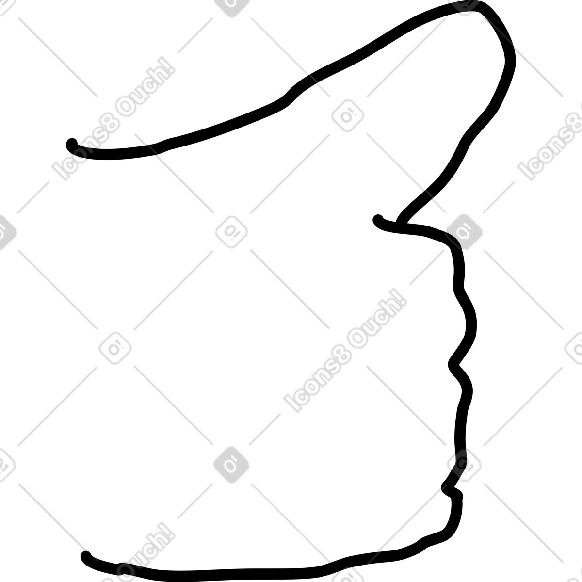 Ilustración Hand outline border frame with curved fingers and rounded corners en estilo Rondy Stickers a descargar en PNG y SVG