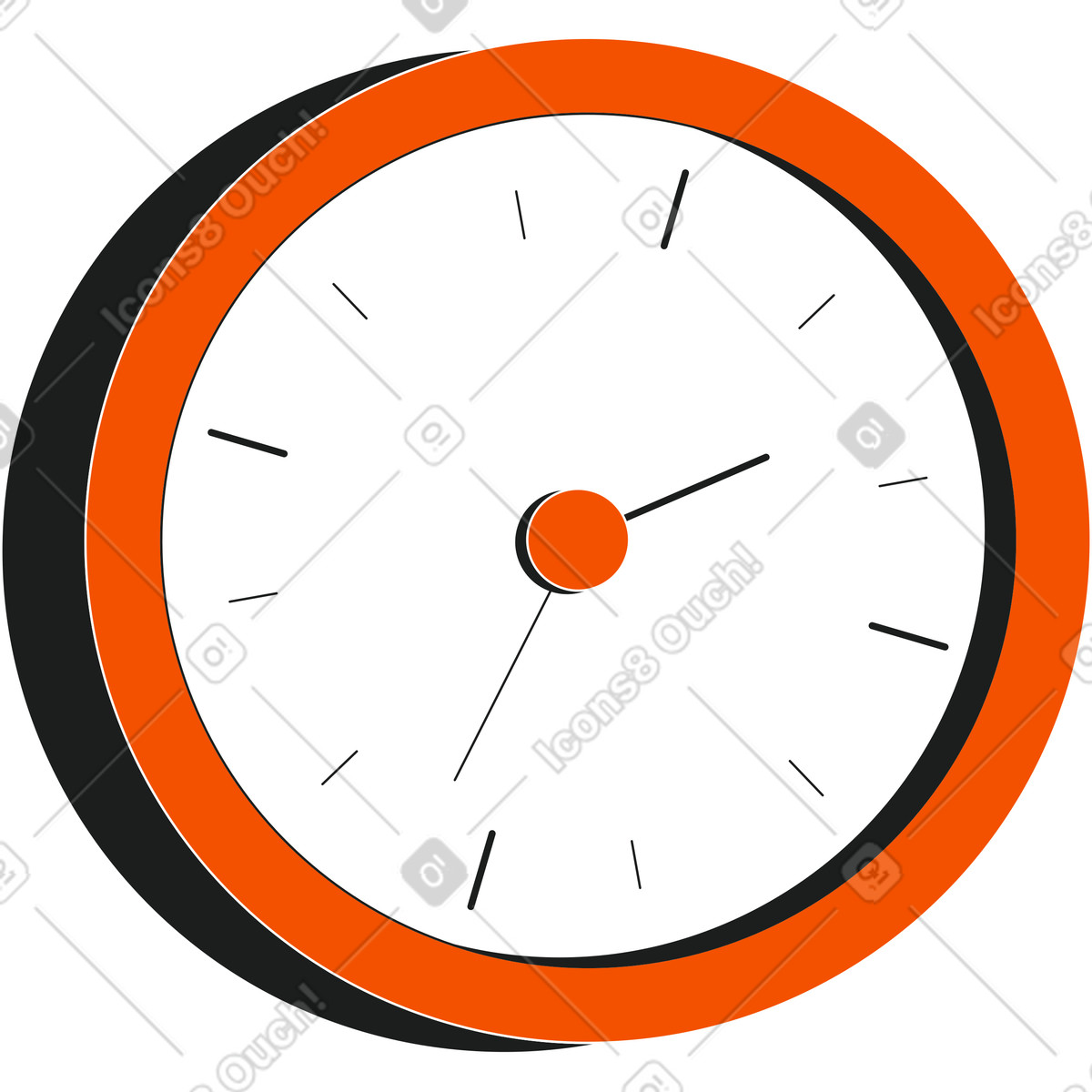 Clock illustration in Strict style download in PNG, SVG