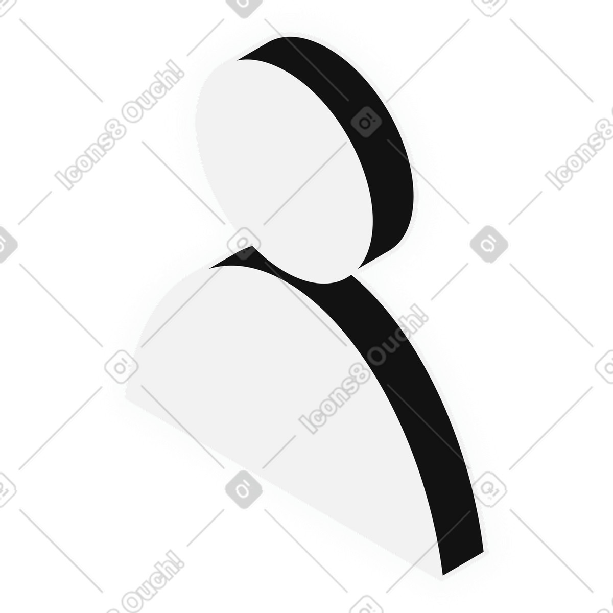 Profile placeholder icon for web app interface illustration in Inverse style download in PNG, SVG