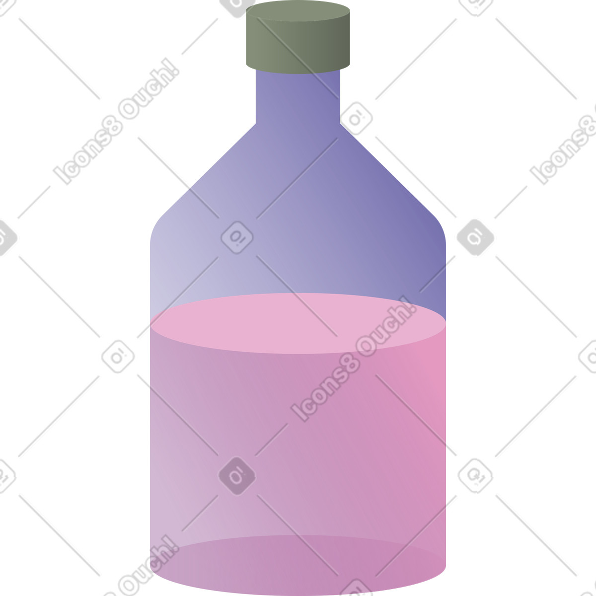 Illustration Flacon en verre de liquide dans le style Coworking à télécharger aux formats PNG, SVG