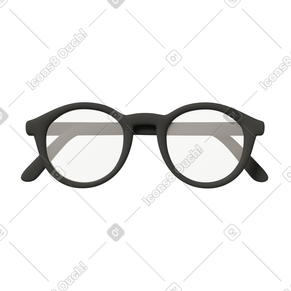Illustration Black eyeglasses dans le style 3D Casual life à télécharger aux formats PNG, SVG