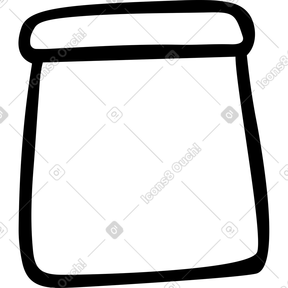 Paper bag illustration in Journal style download in PNG, SVG