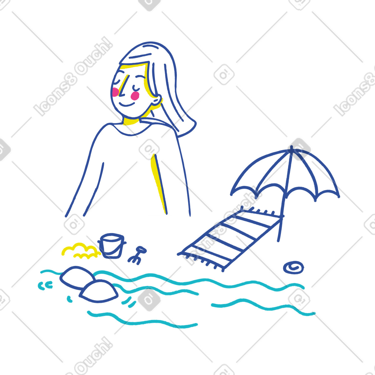 Träume von sommerzeit-Illustration im Lime-Stil als Download in PNG, SVG