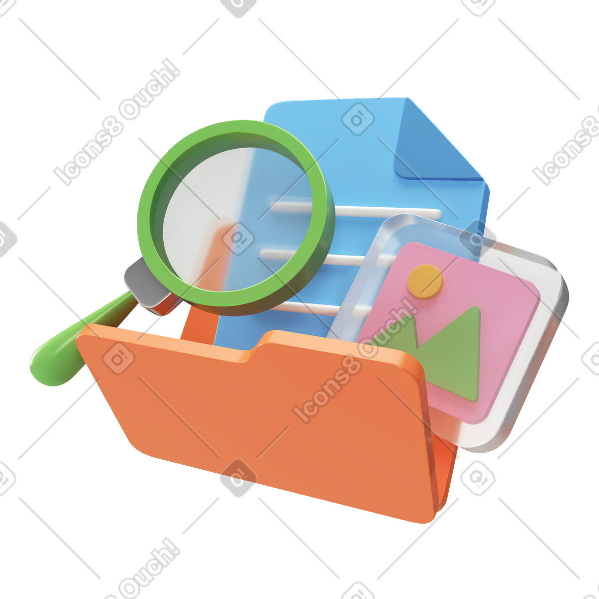 Searching for a file in a folder illustration in PNG, SVG