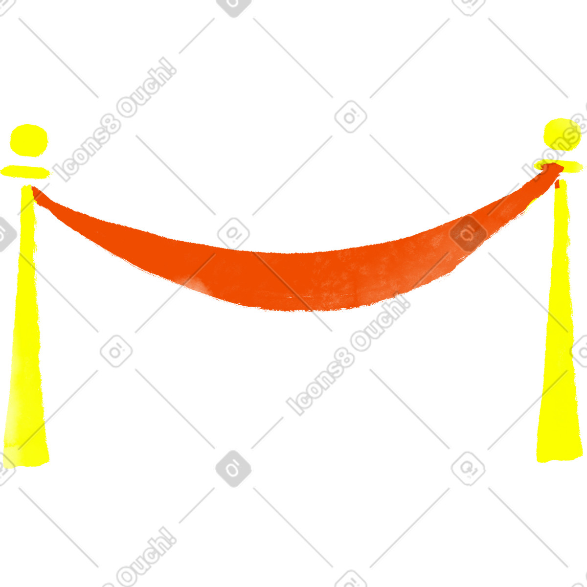 Red and yellow velvet ropes illustrazione in stile Inky scarica in PNG, SVG