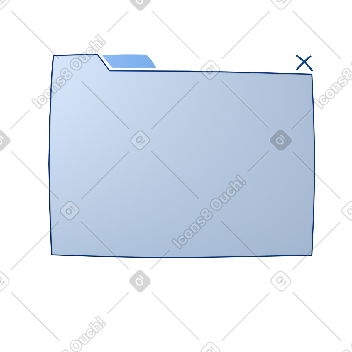 3D Buddy スタイルの 青いブラウザウィンドウ のイラストをPNG、SVG形式でダウンロード