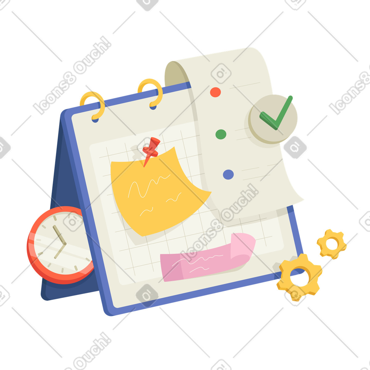 Planner calendar for time management illustration in PNG, SVG