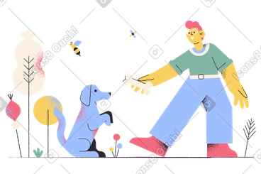 Dog getting a treat PNG, SVG