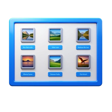 A photography leaderboard displaying "winning entries from a contest". The leaderboard features a sleek, modern design with a glossy finish. Each winning photograph is framed with a subtle shadow effect to enhance its visibility. The photographs are arranged in a grid layout, showcasing a variety of subjects, including landscapes, portraits, and wildlife. Each entry includes a small plaque below the photo with the title of the photograph and the name of the photographer, all presented in a clear, elegant font. The background of the leaderboard is a soft gradient, providing a polished look that draws attention to the photographs.