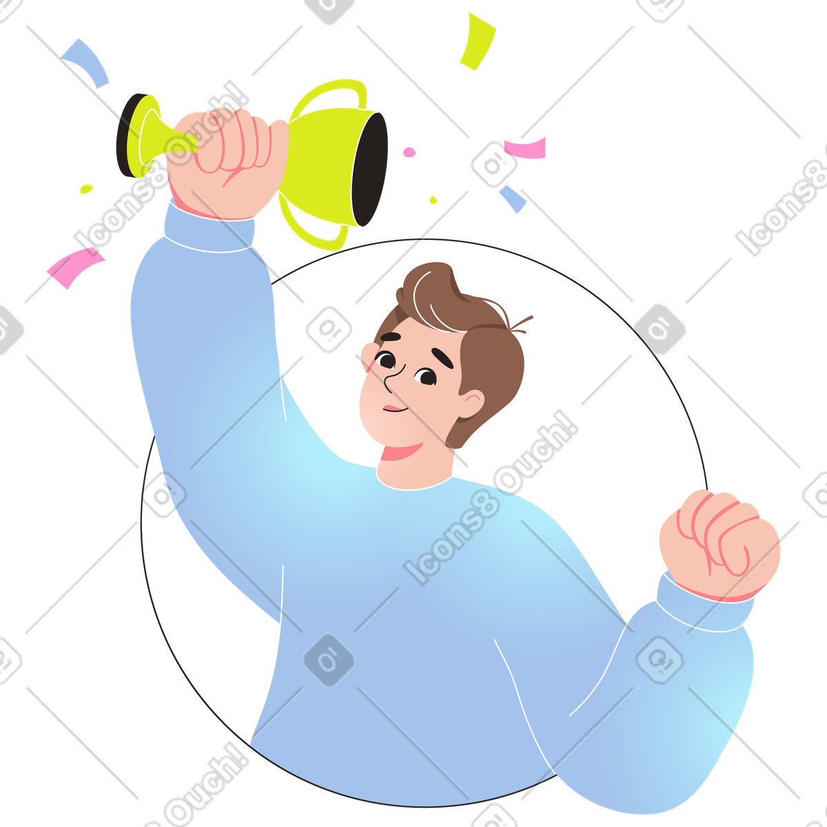 Illustration L'homme avec le prix dans style Like à télécharger aux formats PNG, SVG