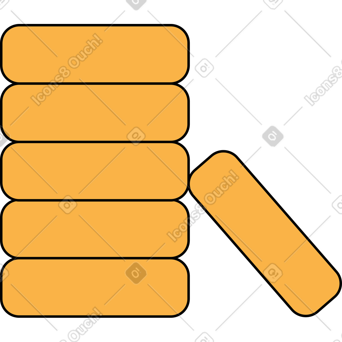 Illustration Six pièces dans une pile le style Bloom à télécharger aux formats PNG, SVG