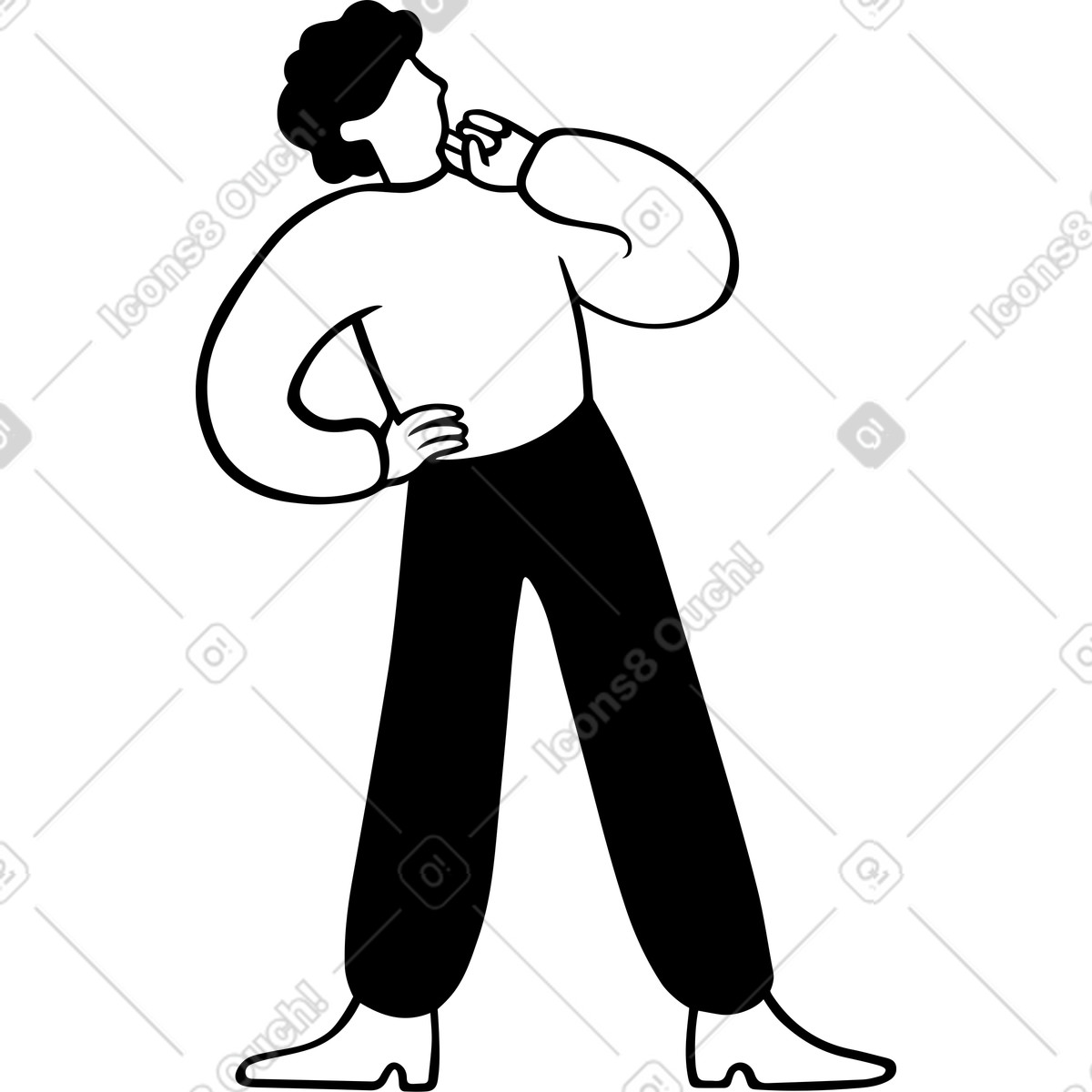 Man illustration in Journal style download in PNG, SVG