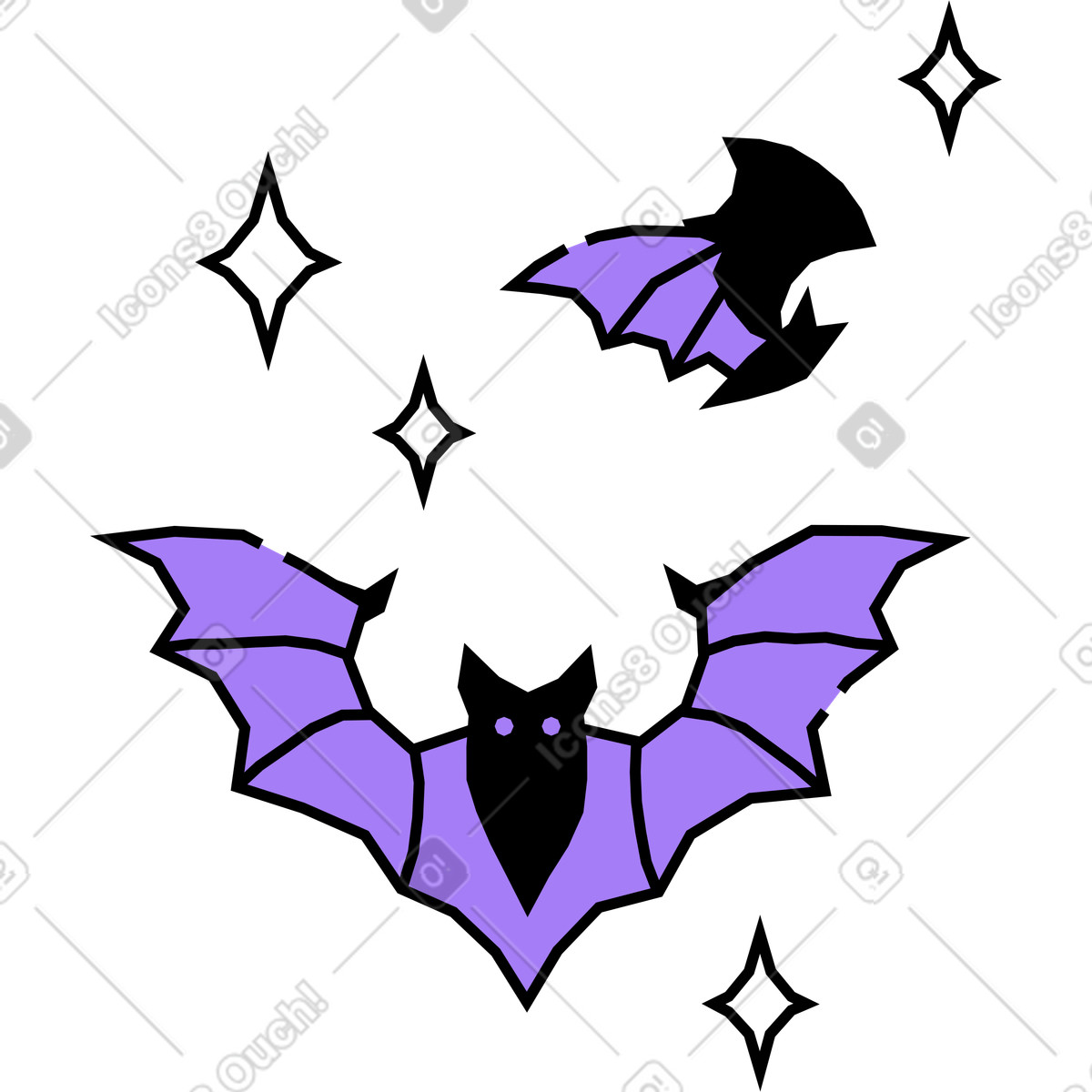 Ilustración Murciélagos en estilo Amethyst a descargar en PNG y SVG