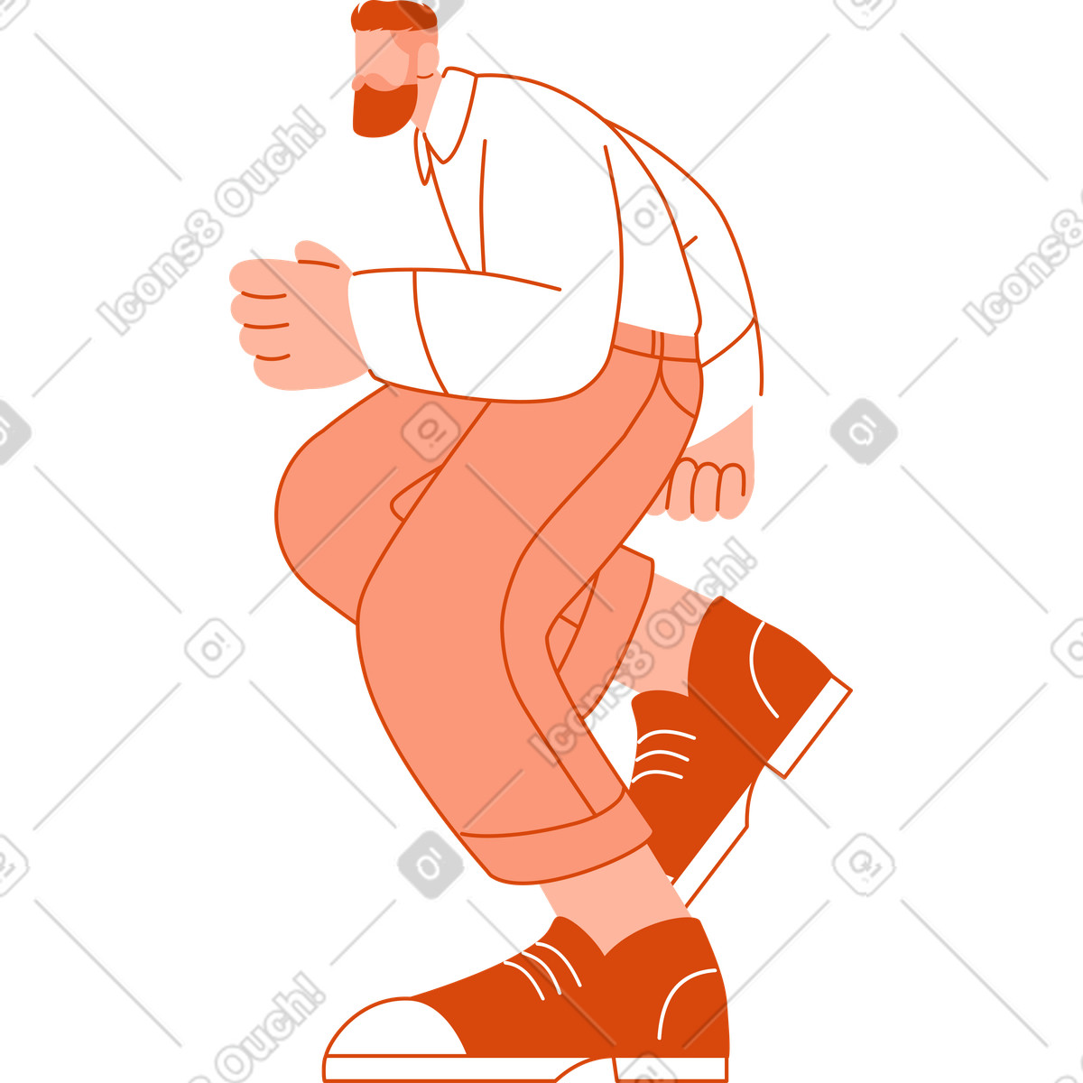 Uomo che balla illustrazione in stile Orange scarica in PNG, SVG
