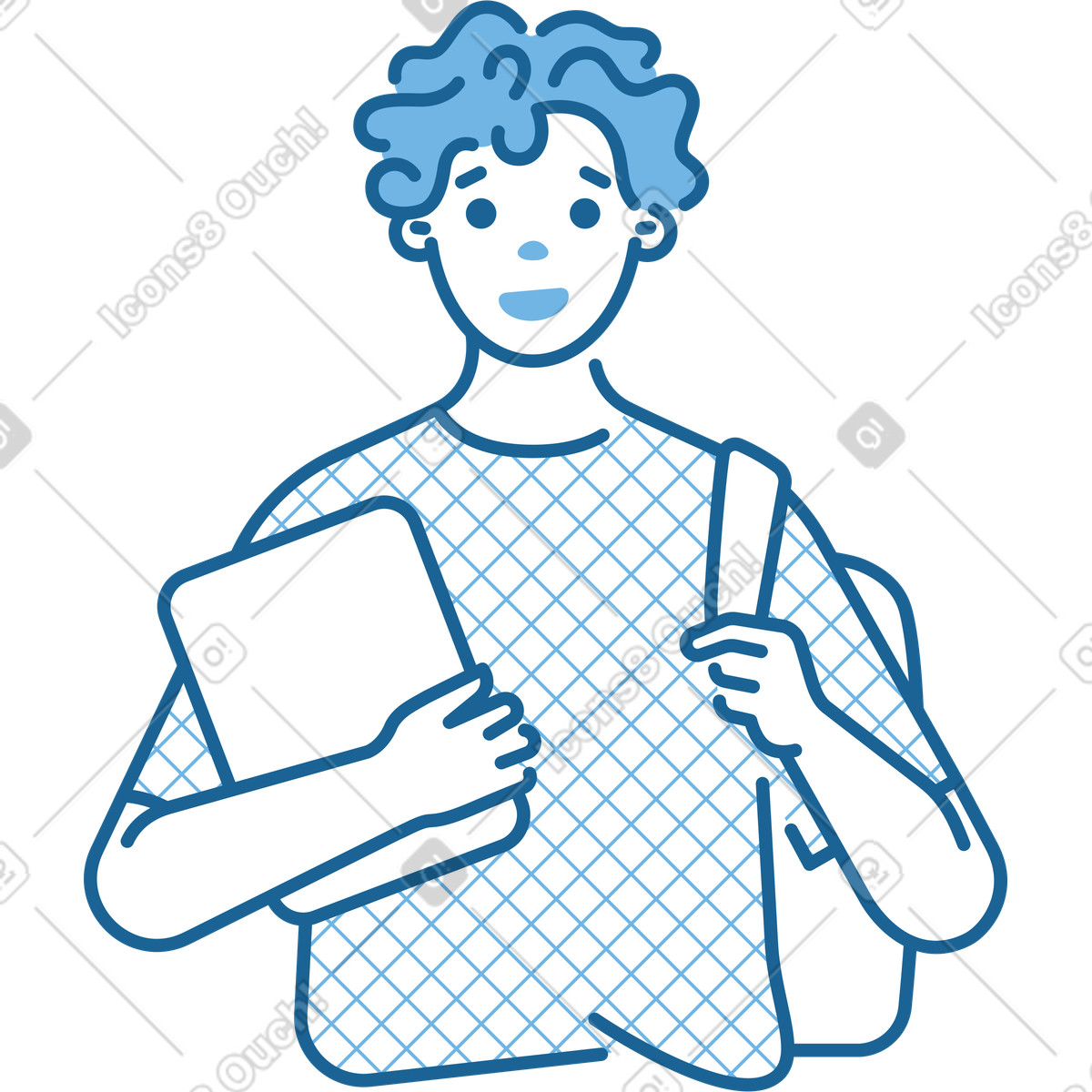 Ilustração de Torso um homem com laptop em no estilo Natty para baixar em PNG, SVG