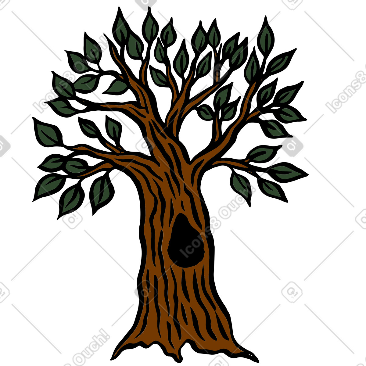 Baum-Illustration im Scandi-Stil als Download in PNG, SVG