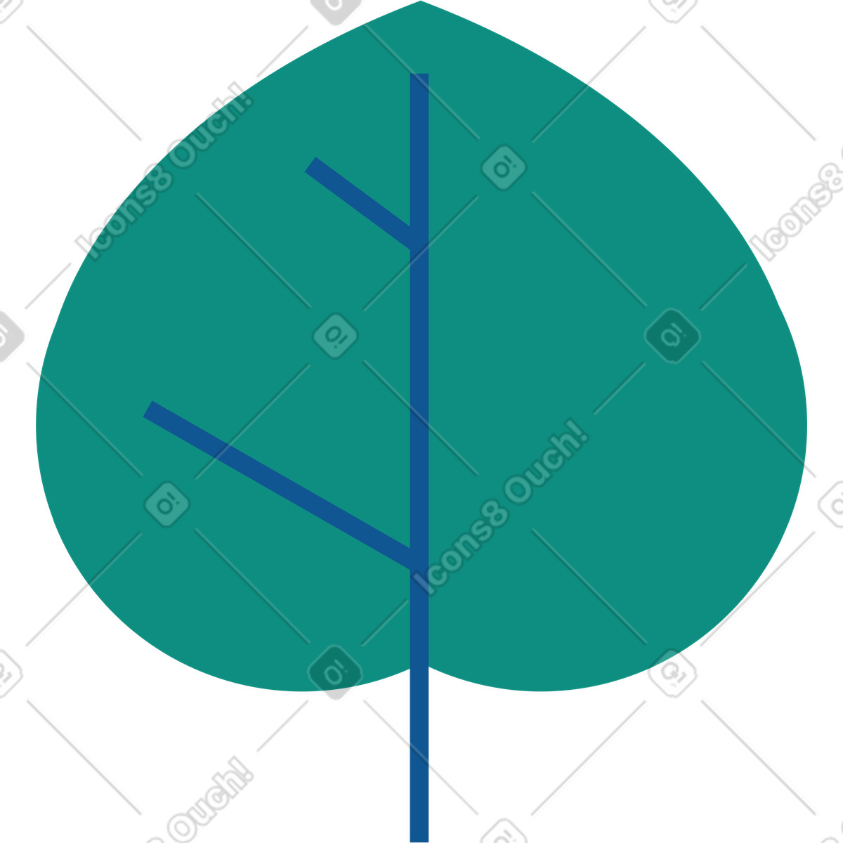 Blatt-Illustration im Polar-Stil als Download in PNG, SVG