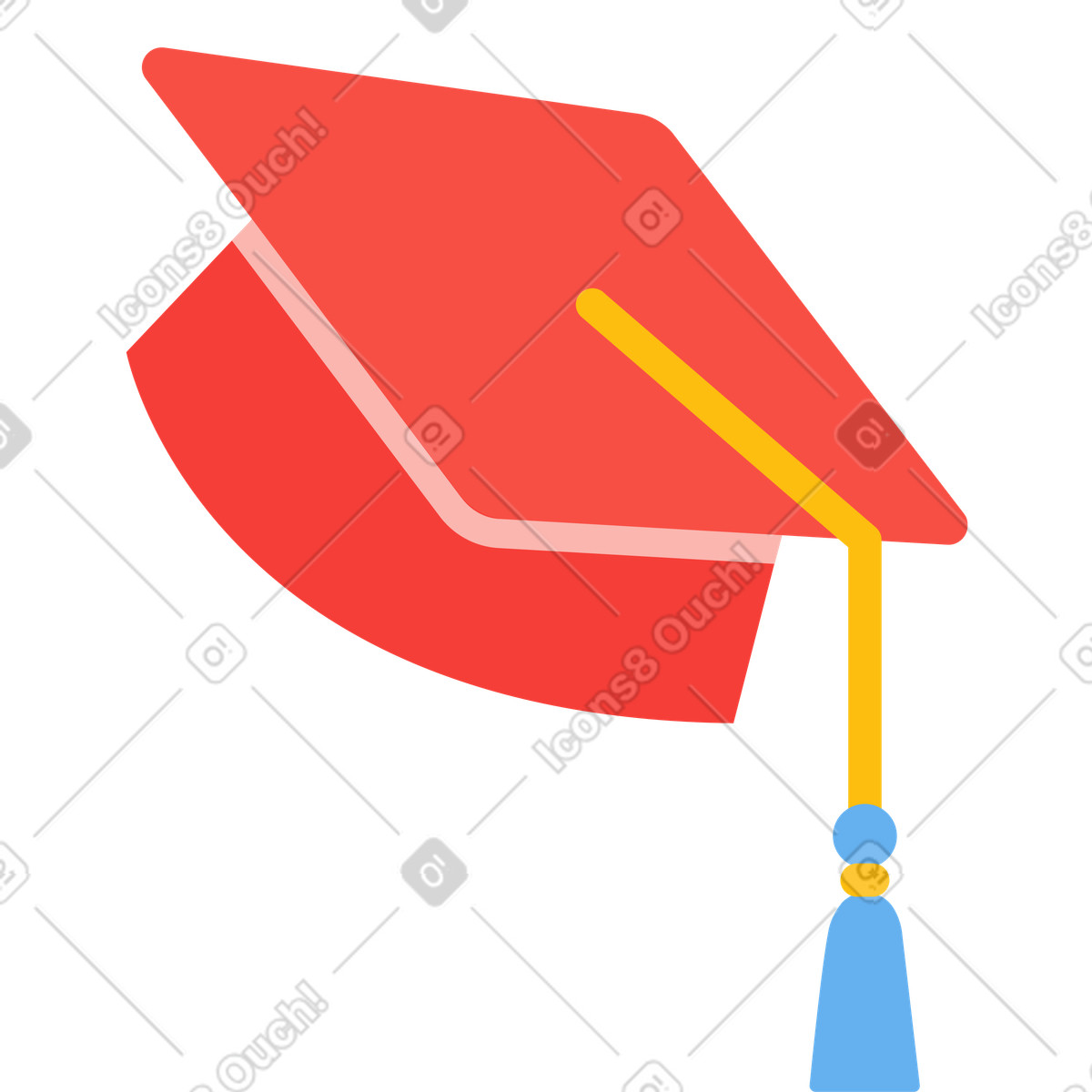 Graduation cap illustration in Sammy style download in PNG, SVG