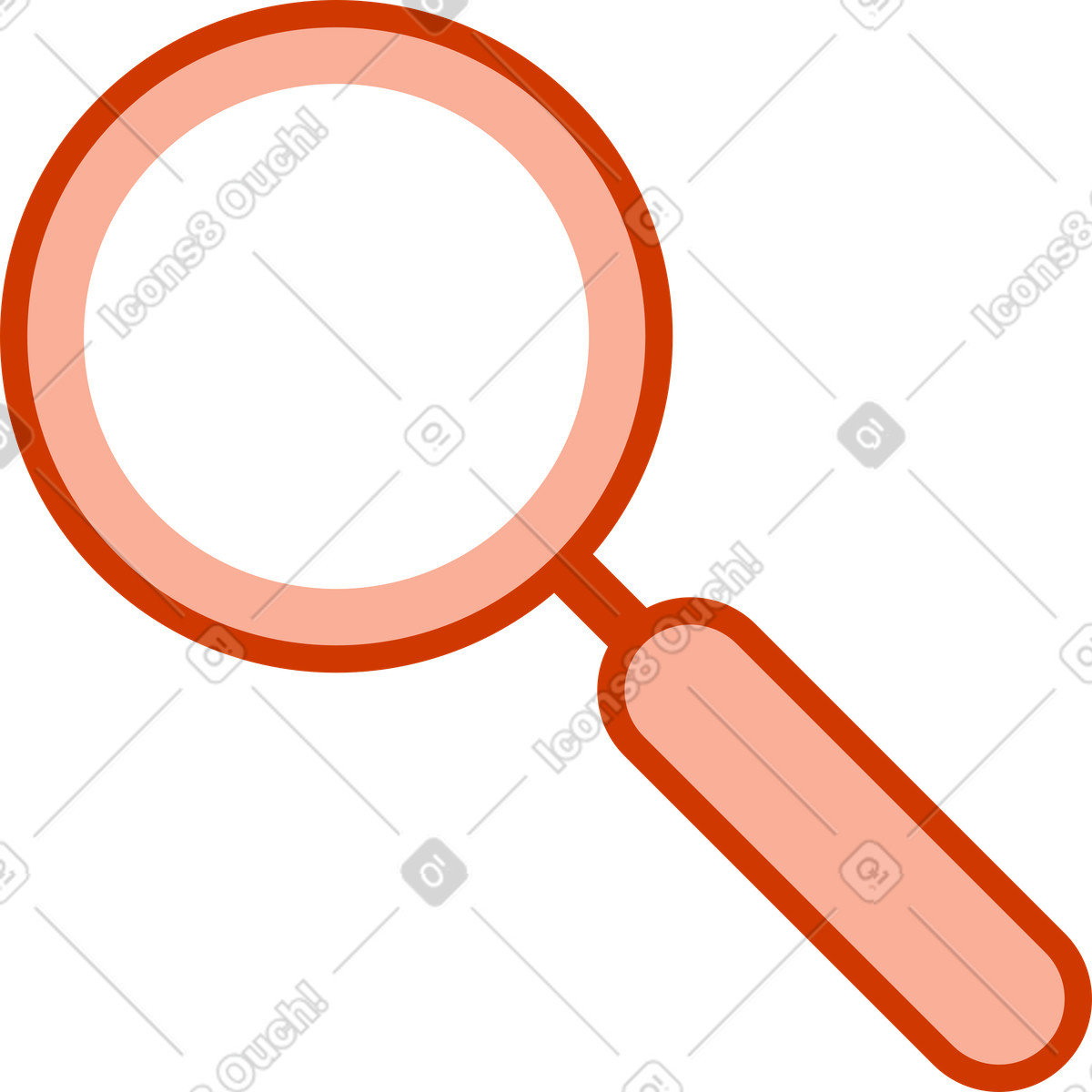 Magnifying glass illustration in Natty style download in PNG, SVG