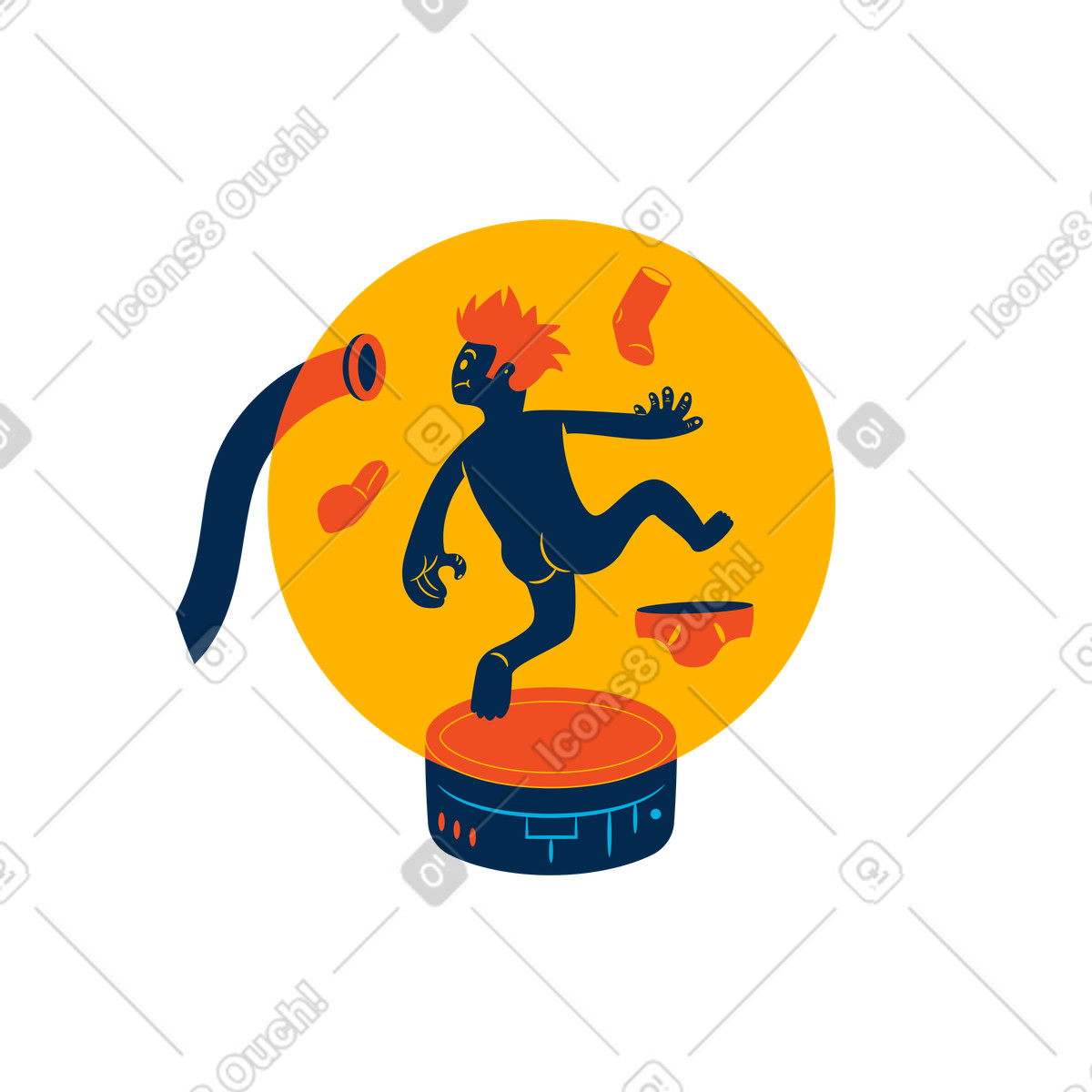Illustration Homme subissant une stérilisation et désinfection antibactériennes dans le style Flame à télécharger aux formats PNG, SVG