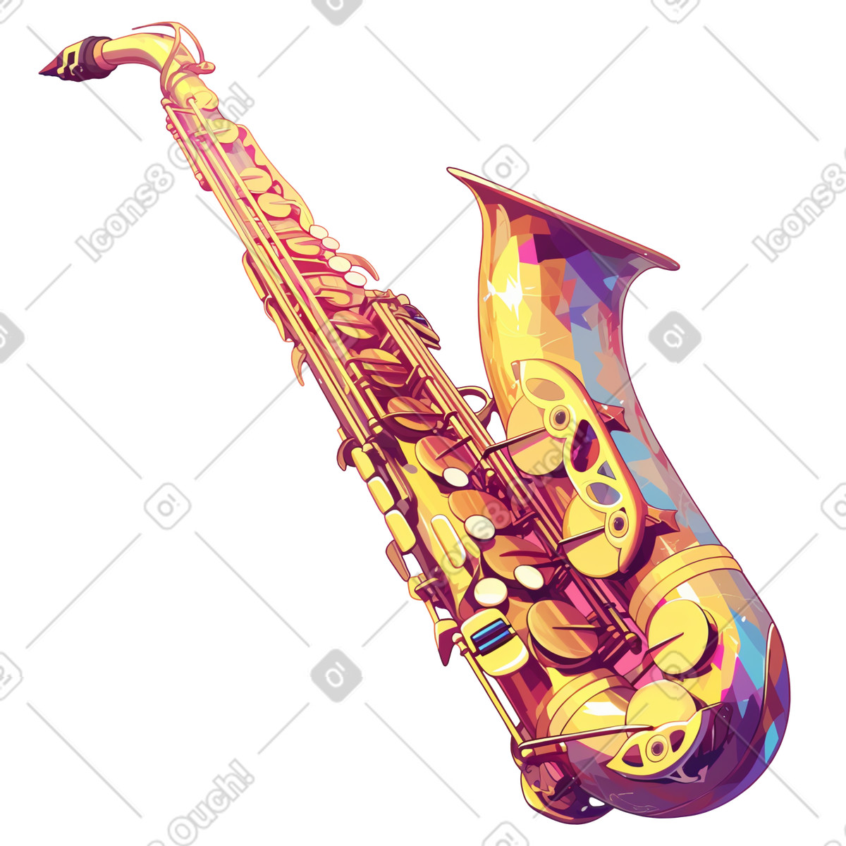 下载 Glazy 风格的 萨克斯 插画，支持 PNG、SVG 格式