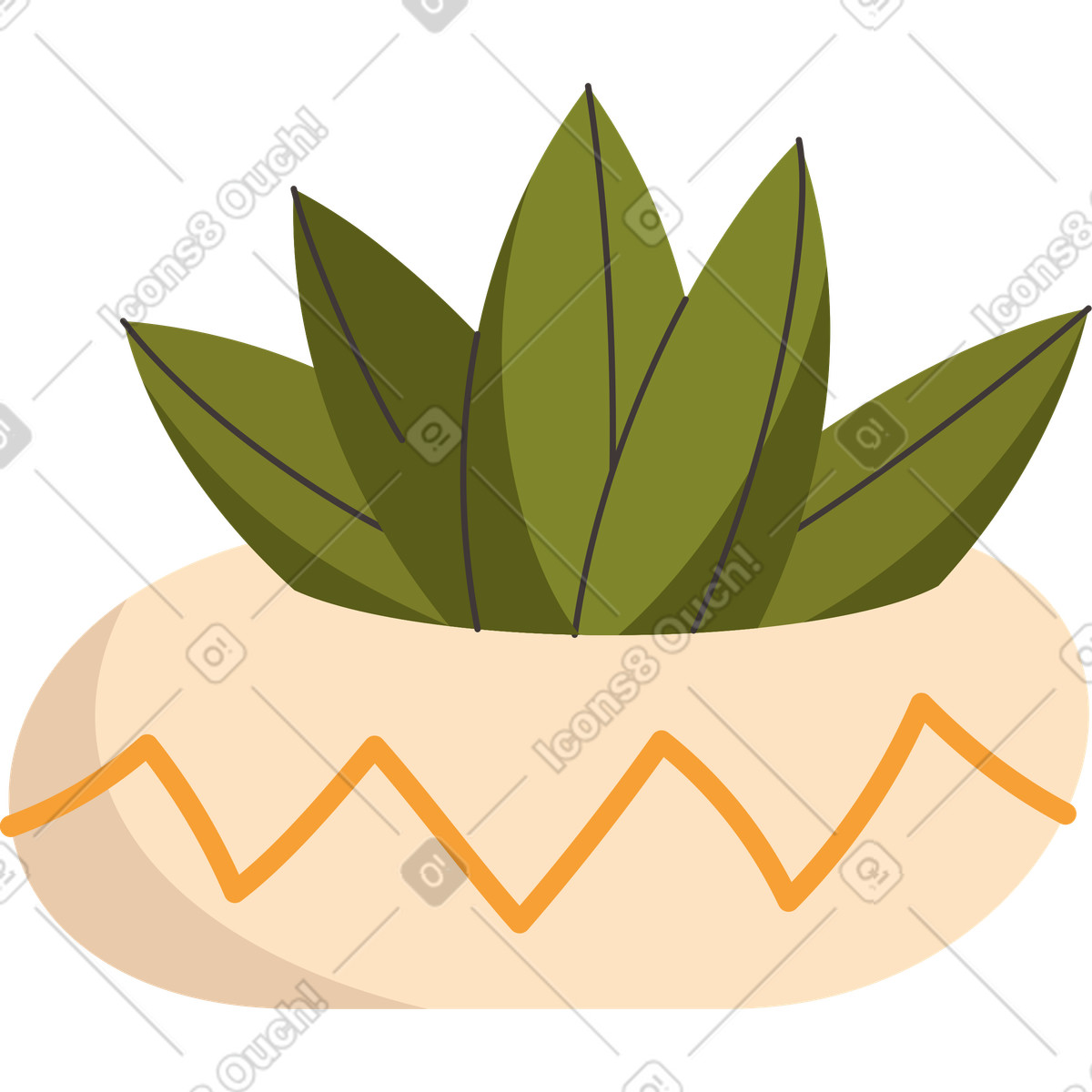 Blumen in der vase-Illustration im Dizzy-Stil als Download PNG, SVG