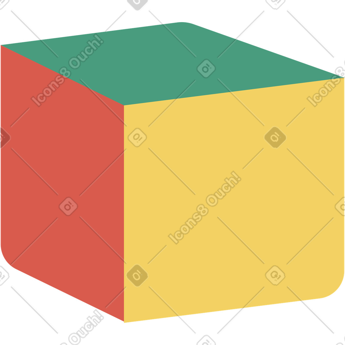 Ilustração de Cubo em no estilo Macaroni para baixar em PNG, SVG