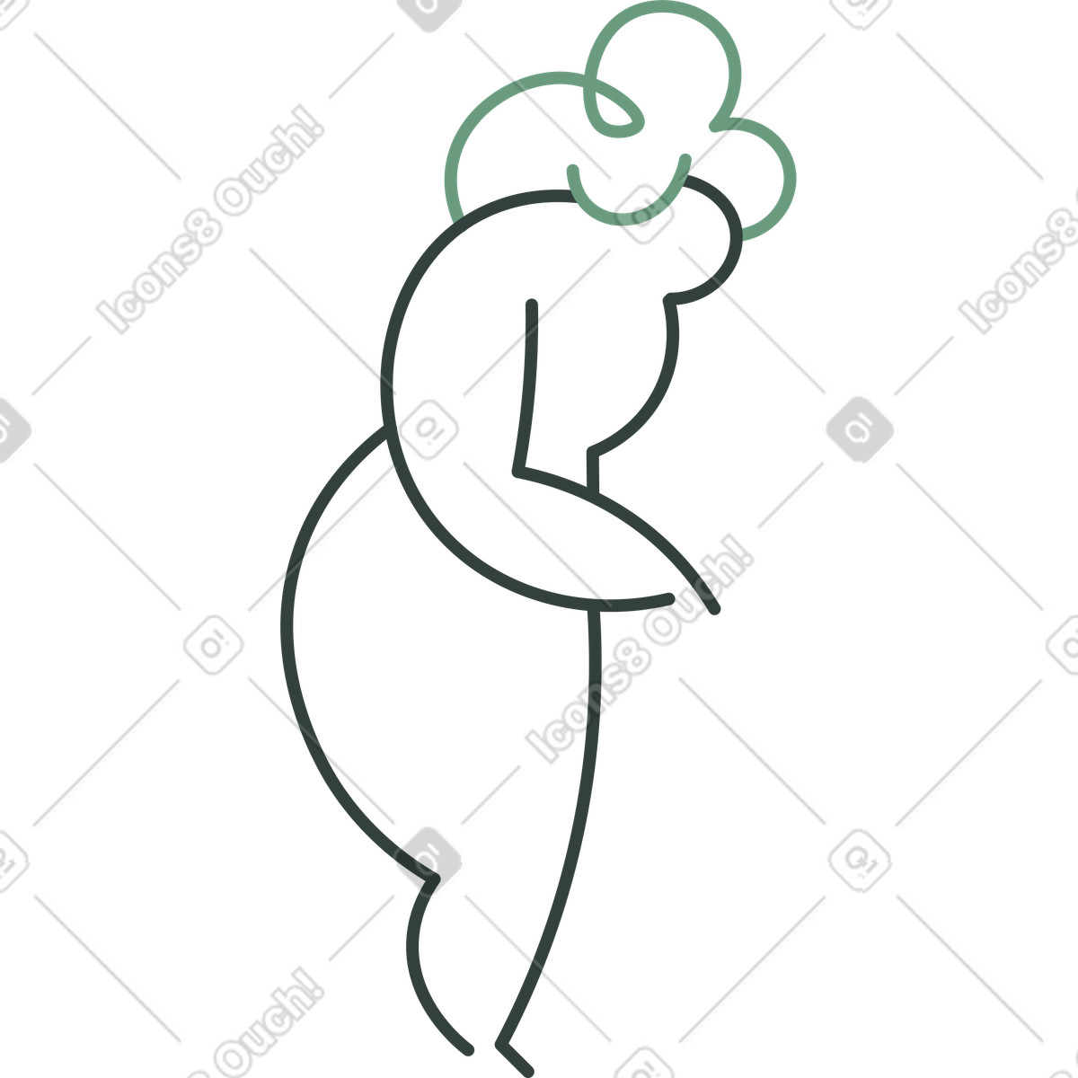 Illustration Grand-mère debout dans le style Macaroni à télécharger aux formats PNG, SVG