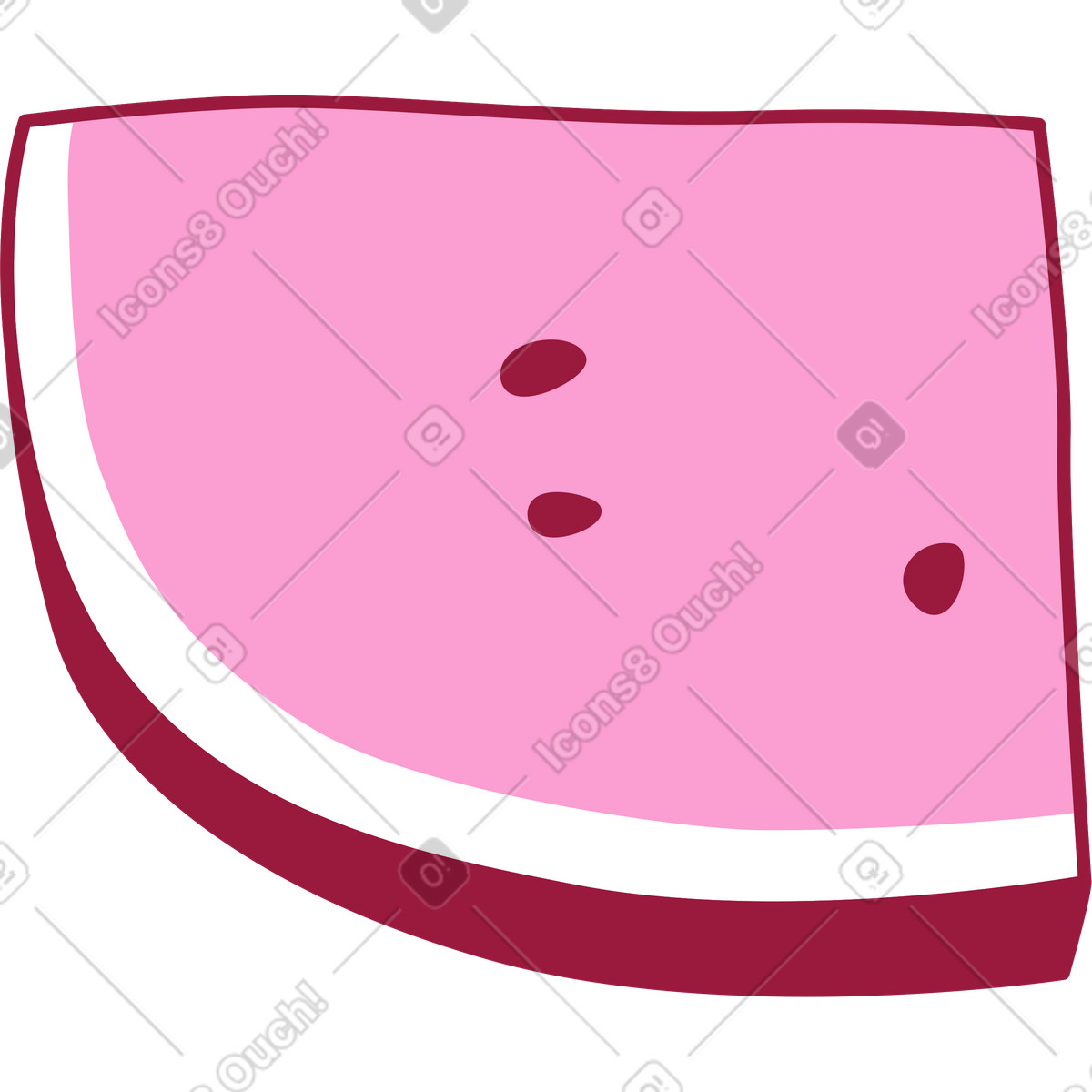Watermelon slice illustration in Storyline style download in PNG, SVG