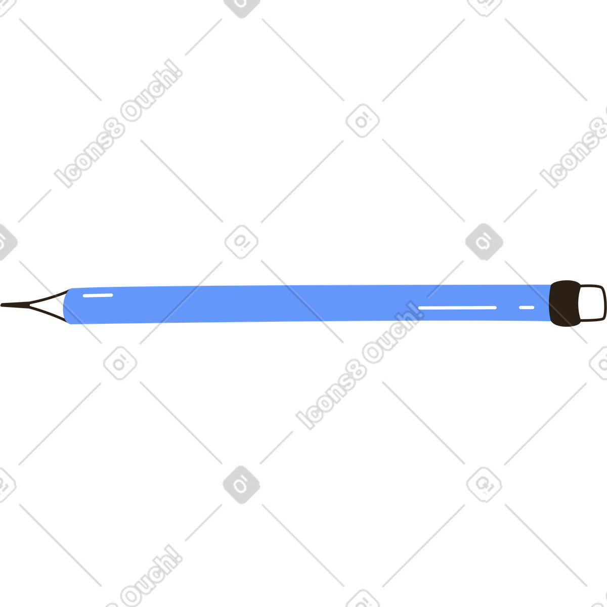 Blue Pencil illustration in Plain style download in PNG, SVG
