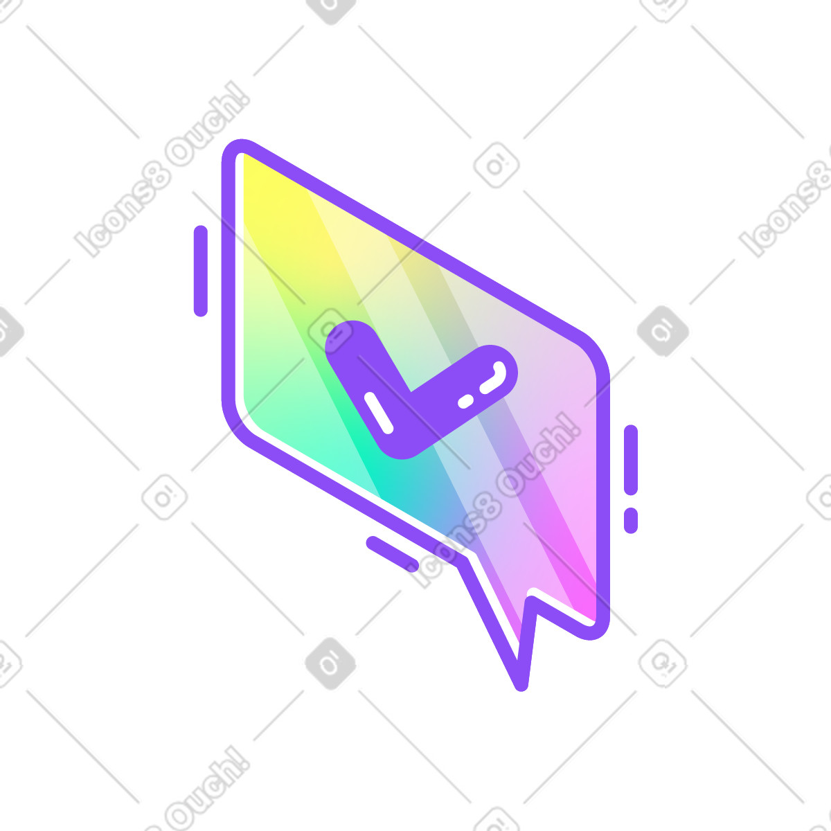 Ilustração de Ícone concluído em no estilo Holographic para baixar em PNG, SVG