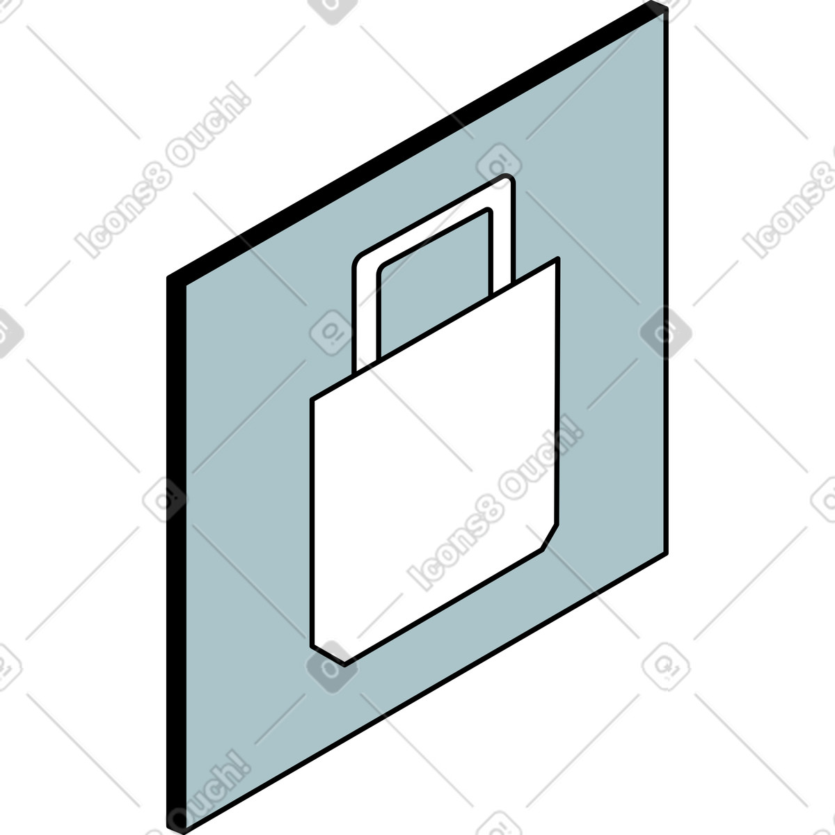 Ilustração de Ícone bolsa em no estilo Isometric para baixar em PNG, SVG