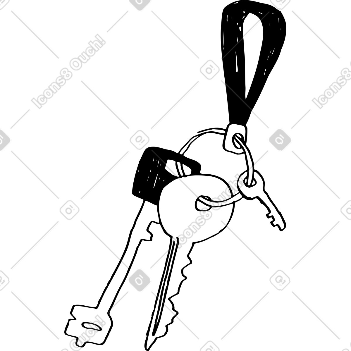 Ilustración Llaves en un llavero estilo Marks a descargar PNG y SVG